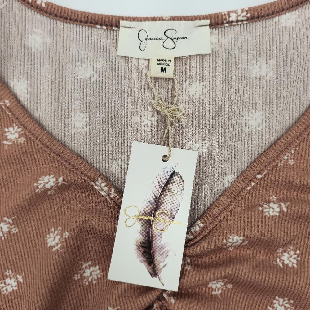 Jessica Simpson Brown and White Floral Top - Picture 3 of 3